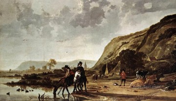  maler - Large Niet Landschaft Mit Pferdmen Landschaftsmaler Aelbert Cuyp